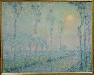 The stream at sunset by Henri Eugene Augustin Le Sidaner
